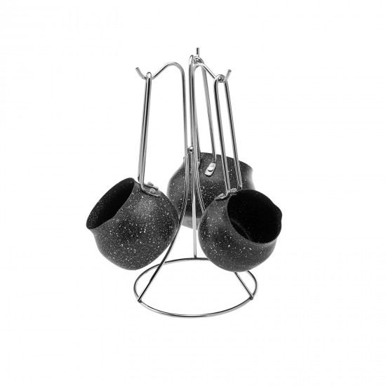 Karaca Biogranit Steel Plus Cezve Takımı Siyah