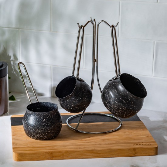 Karaca Biogranit Steel Plus Cezve Takımı Siyah