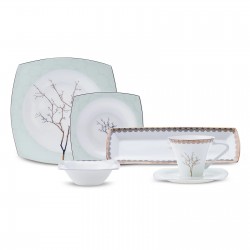 Karaca Fine Pearl Banyan 26 Parça 6 Kişilik Kare Kahvaltı/Servis Takımı