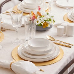 Karaca Streamline Saturn Gold 59 Parça 12 Kişilik Porselen Yemek Takımı