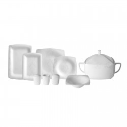 Karaca Fine Pearl Node 62 Parça 12 Kişilik İnci Yemek Takımı Kare