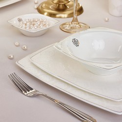 Karaca Fine Pearl Hailey 62 Parça İnci Yemek Takımı