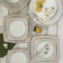 Karaca Rhona Gold Cream 60 Parça 12 Kişilik Yemek Takımı